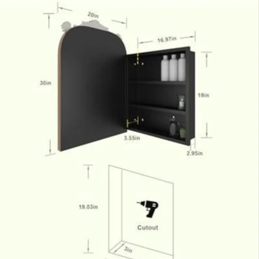 Elegant Gold and Black Wall Mirror